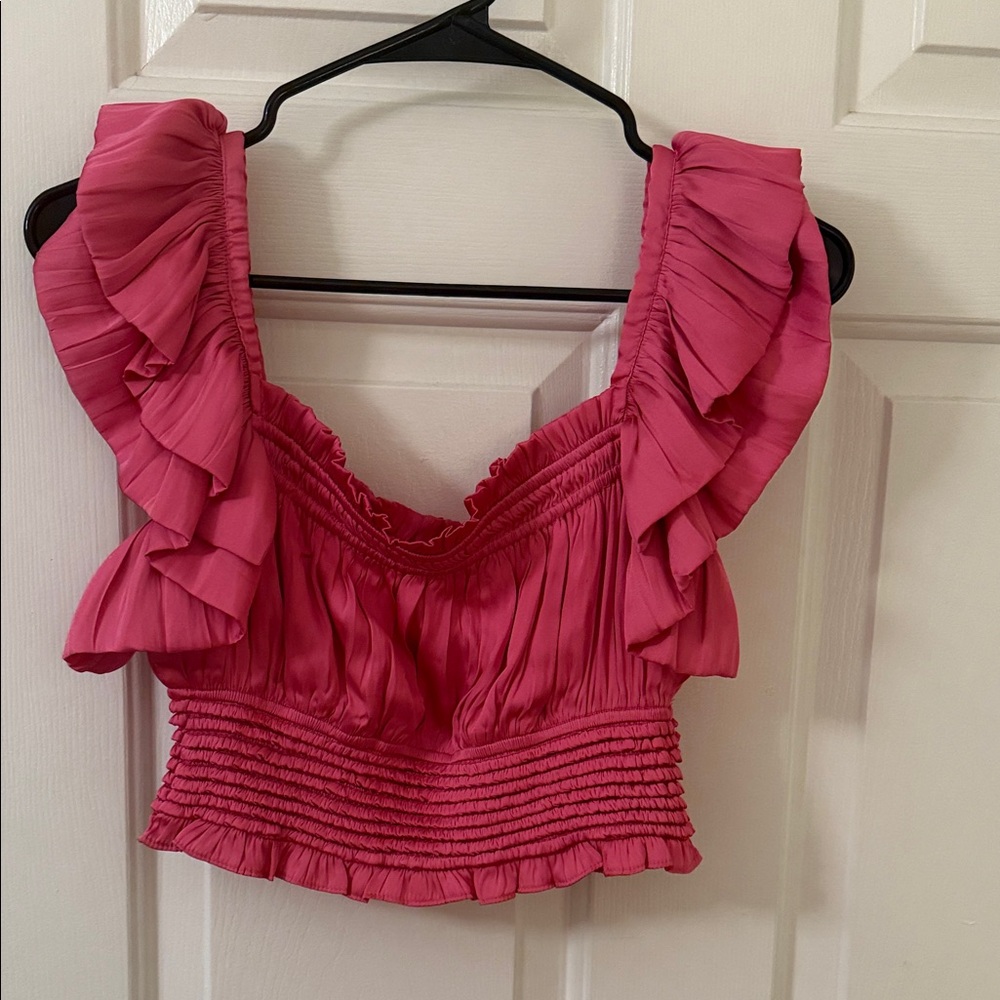 Pink Ruffled Women's Top